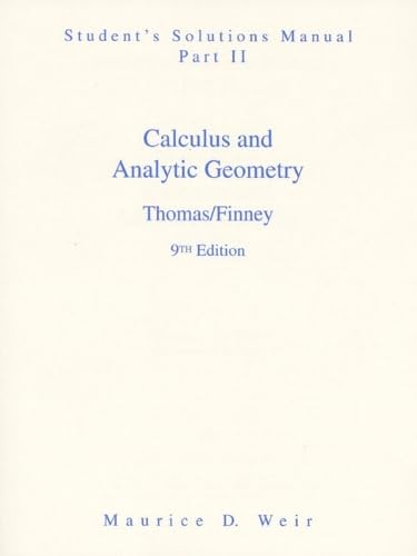 Calculus and Analytic Geometry - Student's Solutions Manual, Part 2