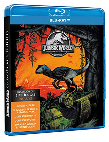 JURASSIC WORLD COLLECTORS STEELBOOK 5-MOVIE COLLECTION (Jurassic Park +The Lost World +Jurassic Park III +Jurassic World +Jurassic World Fallen Kingdom) English, Spanish & Portuguese Audio & Subtitles