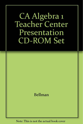 CA Algebra 1 Teacher Center Presentation CD-ROM Set