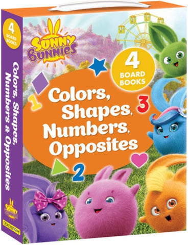 Sunny Bunnies Book Set – My First 100 Words Concepts: Colors, Shapes, Numbers & Opposites | Learning Books for 2–3 Year Olds | 4-Book Board Set for Toddlers and Preschoolers: Learning books