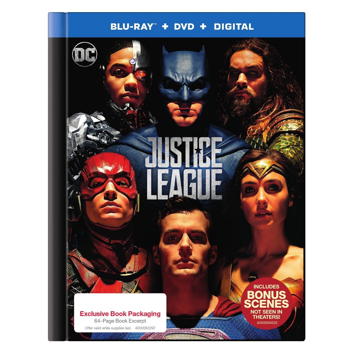 Justice League Limited Edition (Blu-Ray + DVD + Digital) with Exclusive 64-Page Book Packaging