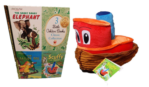 Little Golden Books: Scuffy the Tugboat, The Saggy Baggy Elephant and The Sailor Dog with Scuffy the Tugboat Plush Toy