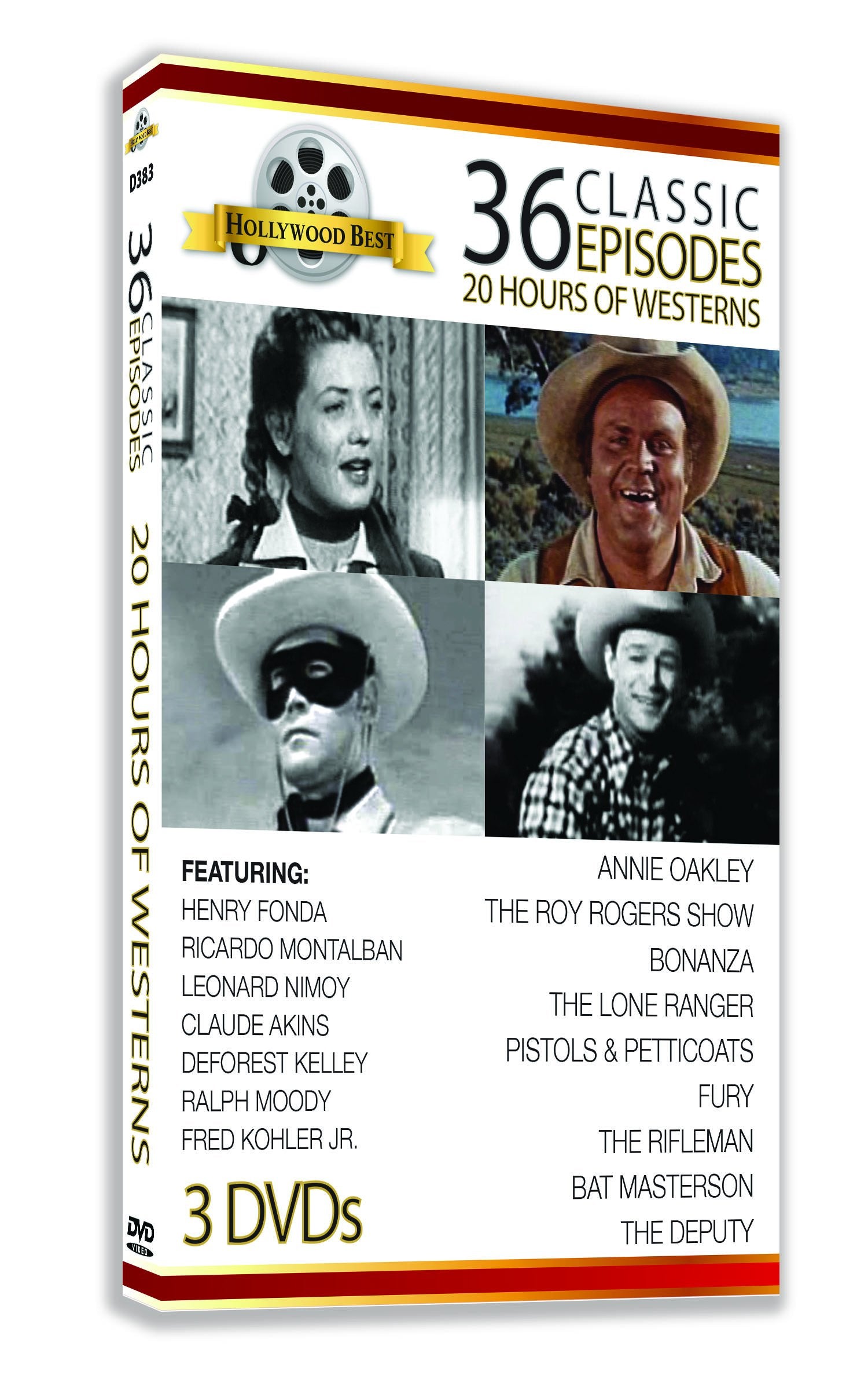 Hollywood Best 3 DVD 36 Classic Western TV Episodes- Over 20 Hours with Your Favorite TV Stars