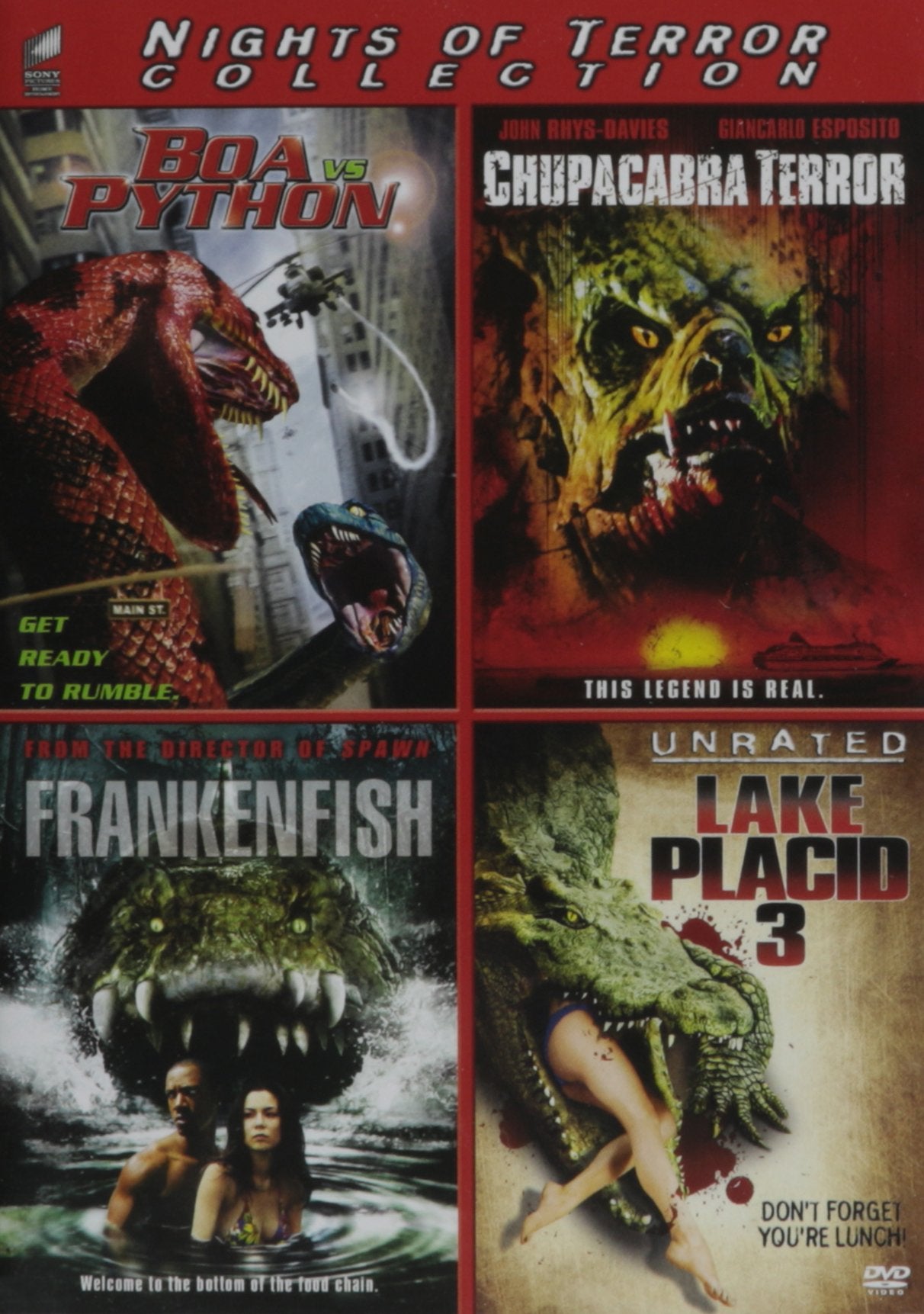 Boa Vs. Python / Chupacabra Terror / Frankenfish / Lake Placid 3 - Set