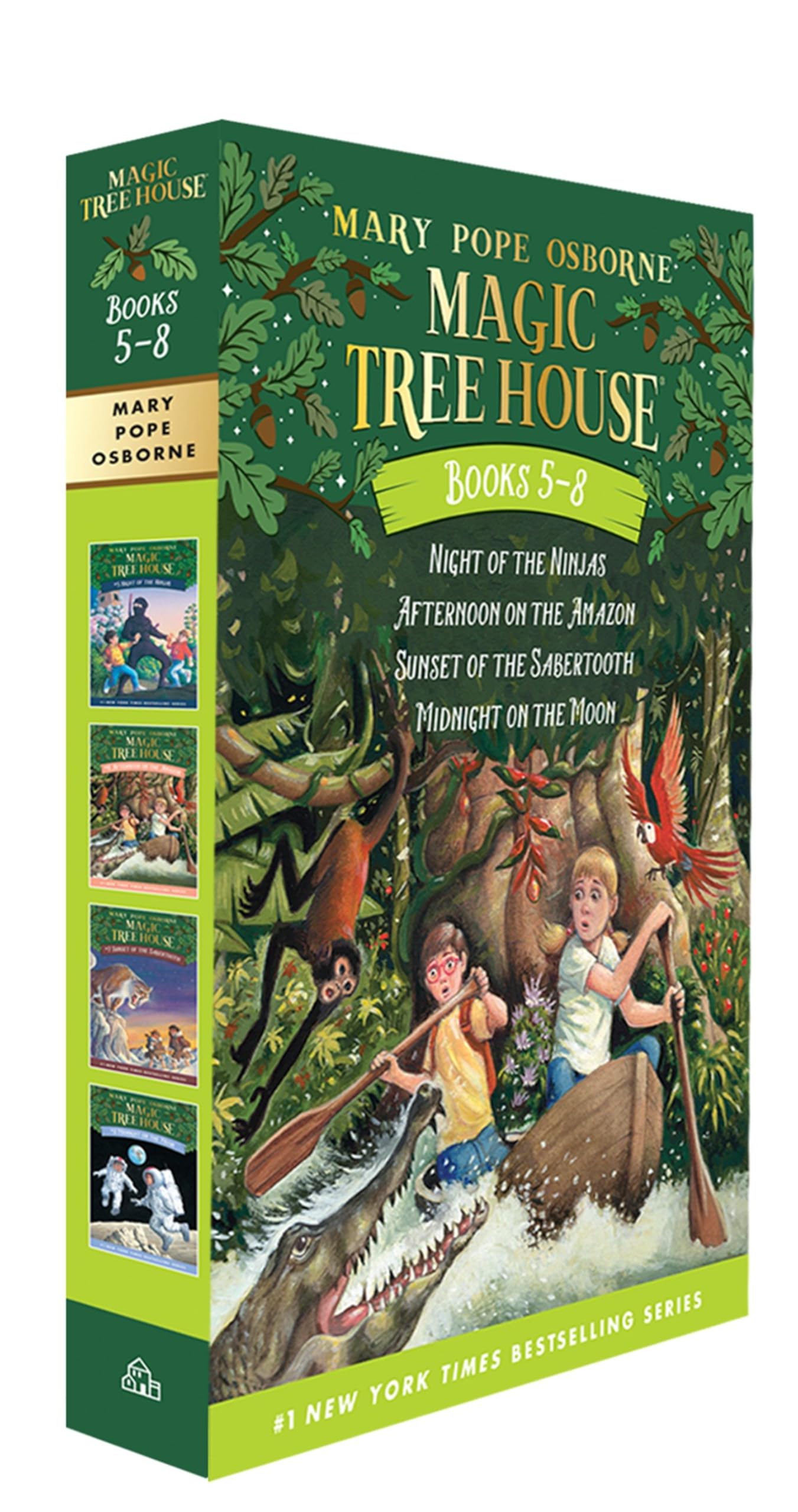 Magic Tree House Books 5-8 Boxed Set: Night of the Ninjas; Afternoon on the Amazon; Sunset of the Sabertooth; Midnight on the Moon