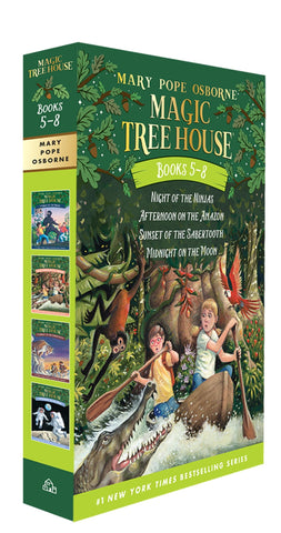 Magic Tree House Books 5-8 Boxed Set: Night of the Ninjas; Afternoon on the Amazon; Sunset of the Sabertooth; Midnight on the Moon