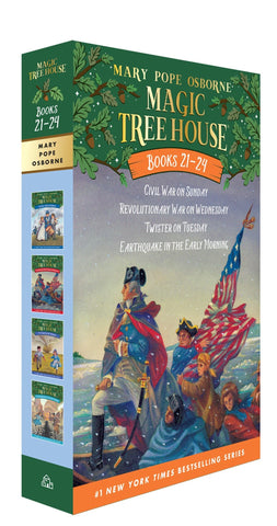 Magic Tree House Books 21-24 Boxed Set: Civil War on Sunday; Revolutionary War on Wednesday; Twister on Tuesday; Earthquake in the Early Morning