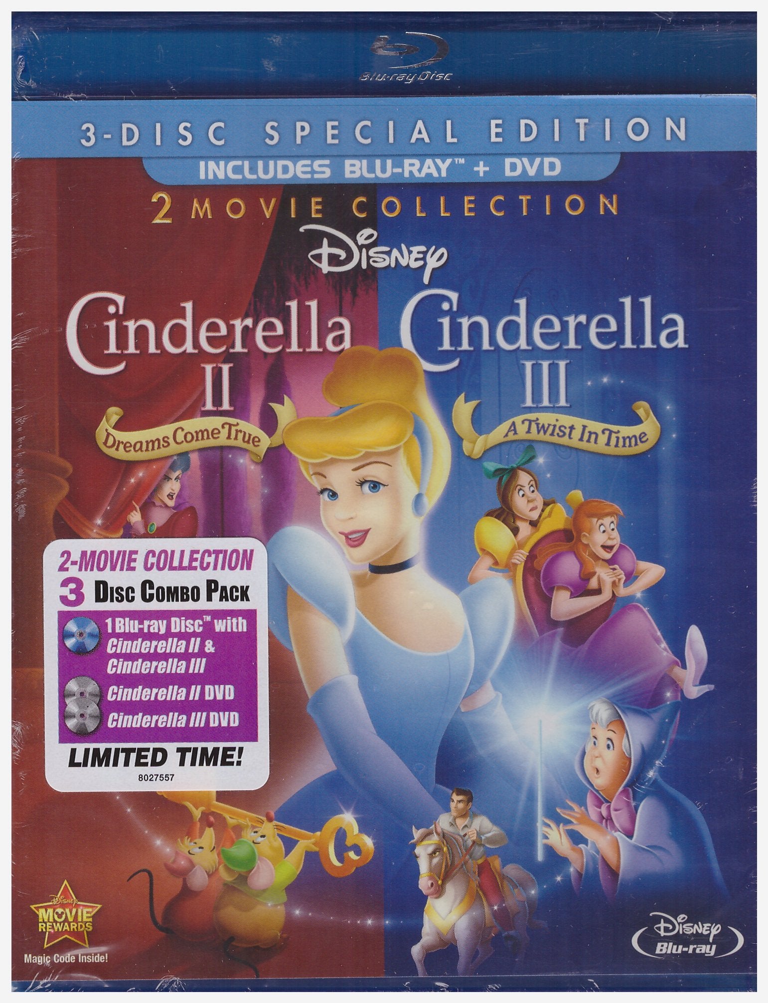 Cinderella II: Dreams Come True / Cinderella III: A Twist In Time [Blu-ray]