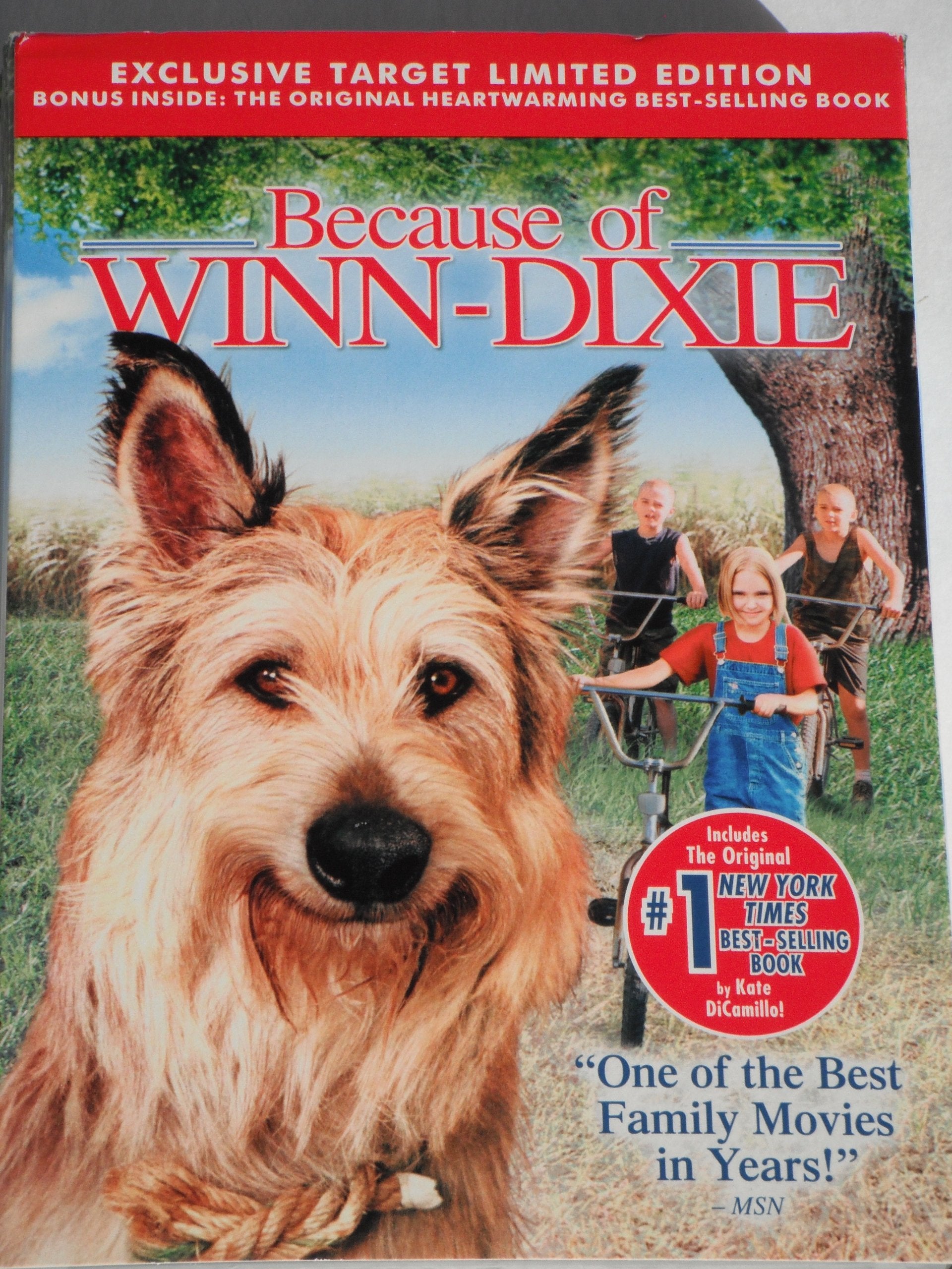 EXCLUSIVE TARGET LIMITED EDITION Because of WINN-DIXIE DVD and ORIGINAL PAPERBACK BOOK