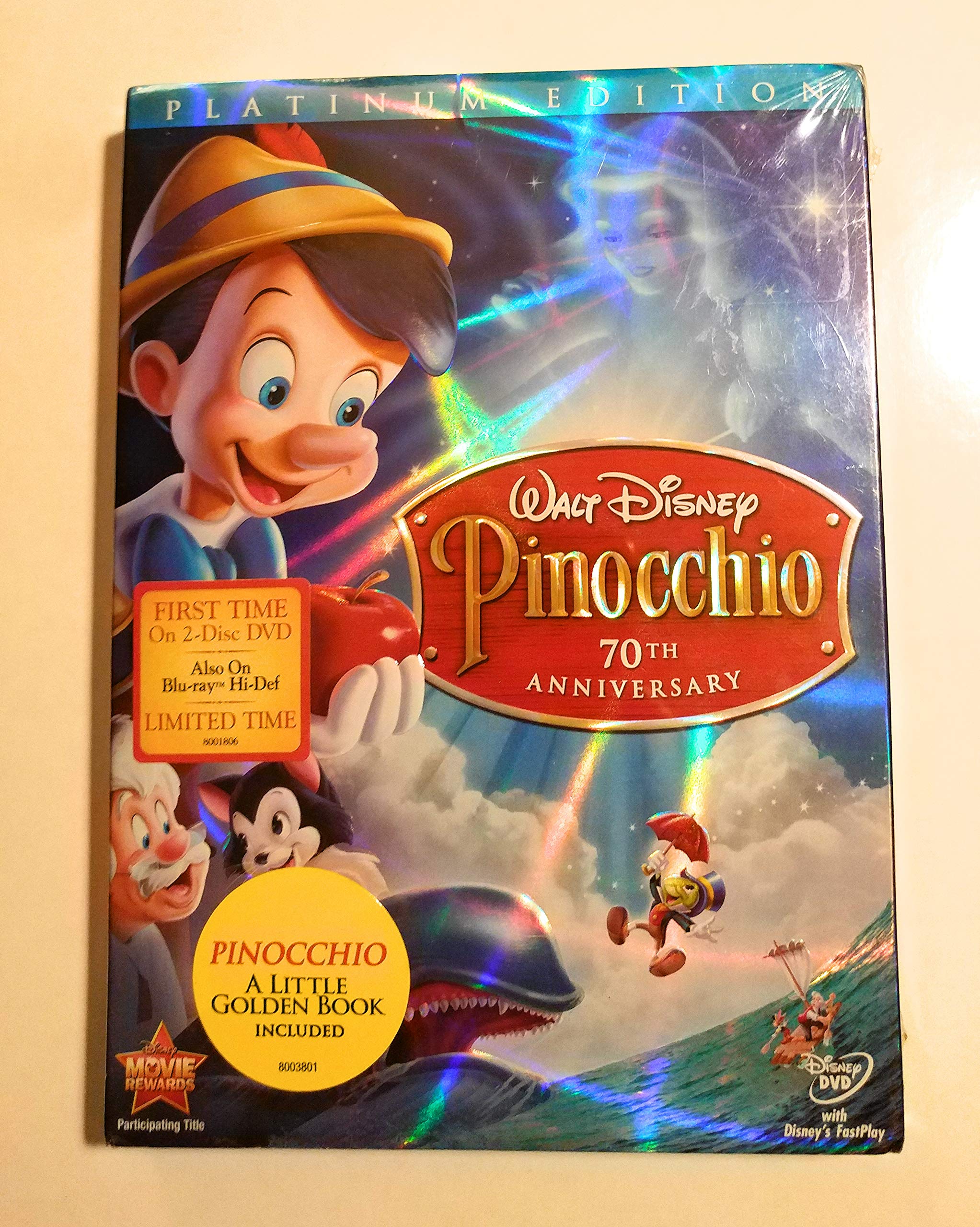 Pinocchio 70th Anniversary (a Little Golden Book included) DVD