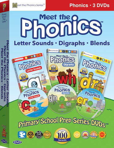 Meet the Phonics - 3 DVD Boxed Set (Meet the Letter Sounds, Meet the Digraphs & Meet the Blends)