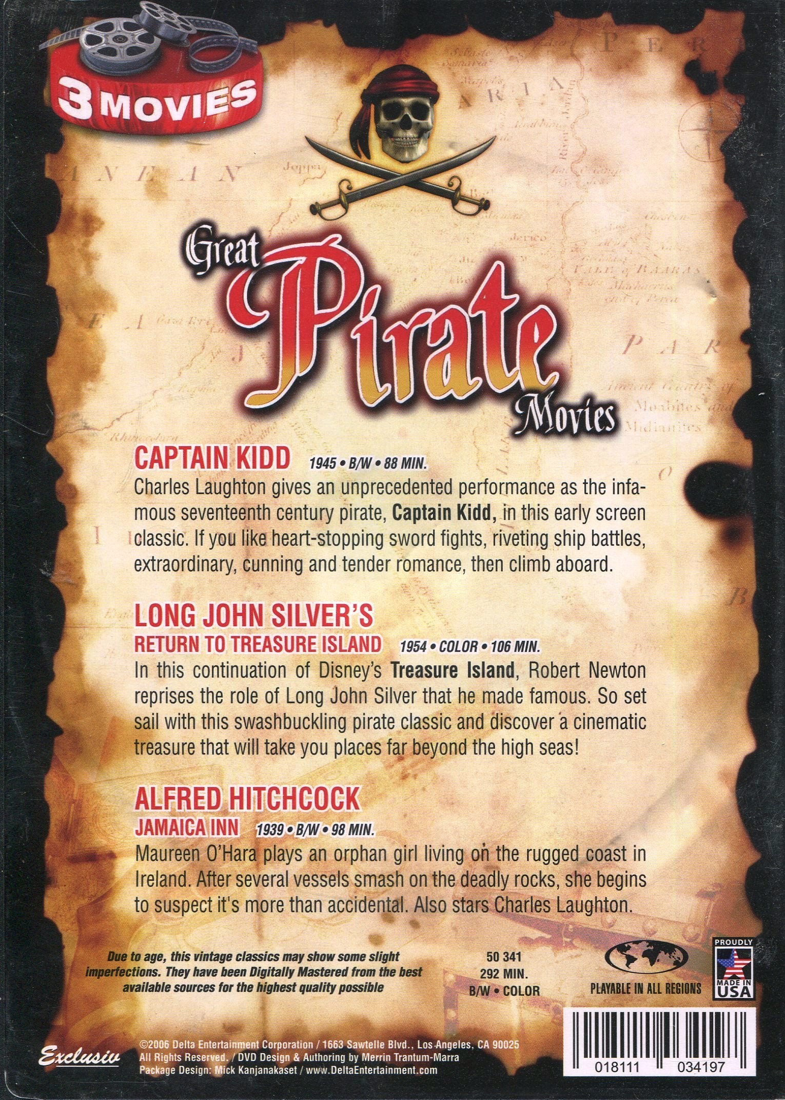 Great Pirate Movies: Captain Kidd/Long John Silver's Return to Treasure Island/Jamaica Inn [DVD]